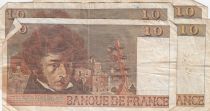 France Lot of 4 x 10 Francs Berlioz - Various Years 1976-1978 - Serial A.