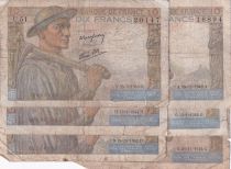 France Lot of 6x10 Francs Miner - 1942 to 1944 - 5 issuing date - G to aF