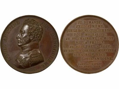 France Louis Antoine Duc d\'Angoul�me - M�daille Cuivre - 1815