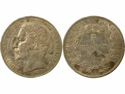 France Louis Napol�on Bonaparte - 5 Francs Argent - 1852 A Paris