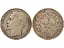 France Louis Napol&eacute;on Bonaparte - 5 Francs Argent, T&ecirc;te nue - 1852 A Paris