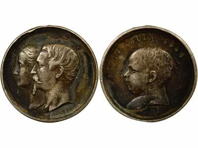 France Louis Napol�on Bonaparte - Quinaire Argent, Bapt�me - 4 Juin 1856