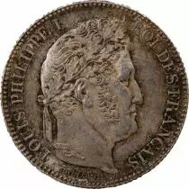 France Louis Philip I - 1 Silver Franc, Laureate Head -1846 B Rouen