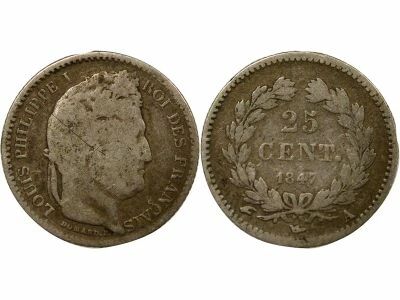 France Louis-Philip I - 25 Silver Centimes - 1847 A Paris
