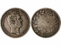 France Louis Philip I - 5 Silver Francs, Tiolier, Hollowed Edge - 1831  B Rouen