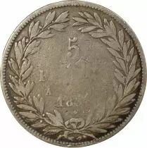 France Louis Philippe - 5 Francs Argent, sans I - 1830 A Paris