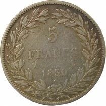 France Louis Philippe - 5 Francs Argent, Tranche en Creux - 1830 A Paris