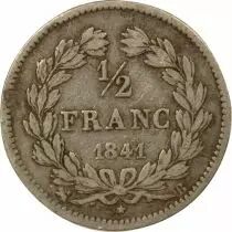 France Louis Philippe I - 1/2 Franc Argent - 1841 B Rouen