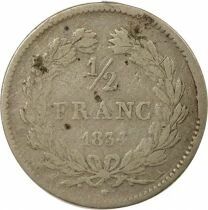 France Louis Philippe I - 1/2 Silver Franc - 1834 A Paris