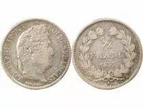 France Louis Philippe I - 1/2 Silver Franc - 1837 B Rouen