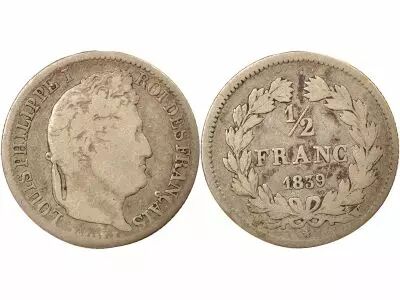 France Louis Philippe I - 1/2 Silver Franc - 1839 W Lille
