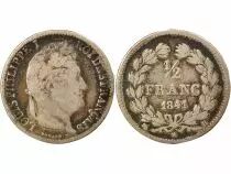 France Louis Philippe I - 1/2 Silver Franc - 1841 B Rouen