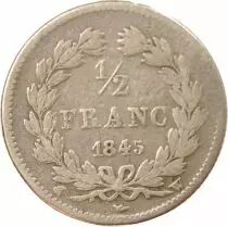 France Louis Philippe I - 1/2 Silver Franc - 1845 W Lille