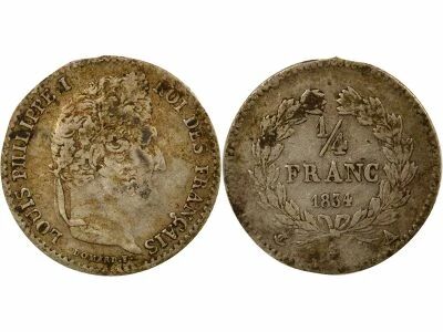 France Louis-Philippe I - 1/4 Franc Argent - 1834 A Paris