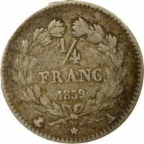 France Louis-Philippe I - 1/4 Franc Argent - 1839 A Paris