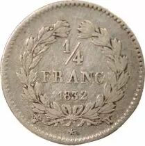 France Louis Philippe I - 1/4 Silver Franc - 1832 W Lille