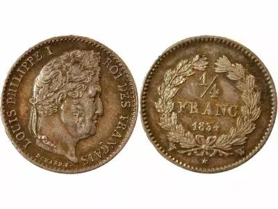 France Louis Philippe I - 1/4 Silver Franc - 1834 W Lille
