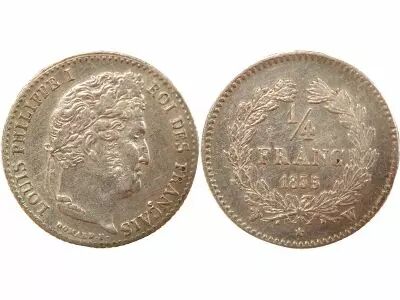 France Louis Philippe I - 1/4 Silver Franc - 1835 W Lille