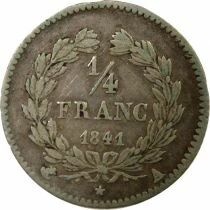 France Louis Philippe I - 1/4 Silver Franc - 1841 A Paris