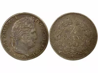 France Louis Philippe I - 1/4 Silver Franc - 1842 A Paris