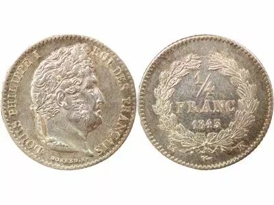 France Louis Philippe I - 1/4 Silver Franc - 1843 K Bordeaux
