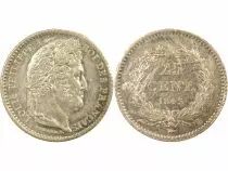France Louis Philippe I - 1/4 Silver Franc - 1845 B Rouen