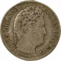 France Louis Philippe I - 1 Franc Argent, Tête Laurée - 1839 B Rouen