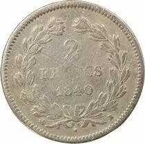 France Louis Philippe I - 2 Francs Argent - 1840 B Rouen