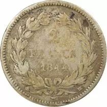 France Louis Philippe I - 2 Francs Argent - 1844 BB Strasbourg