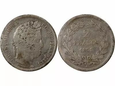 France Louis Philippe I - 2 Silver Francs - 1833 W Lille