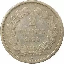 France Louis Philippe I - 2 Silver Francs - 1834 B Rouen