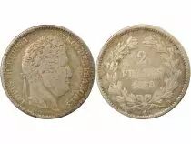 France Louis Philippe I - 2 Silver Francs - 1838 B Rouen