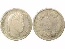 France Louis Philippe I - 2 Silver Francs - 1839 B Rouen