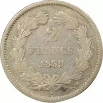 France Louis Philippe I - 2 Silver Francs - 1839 B Rouen