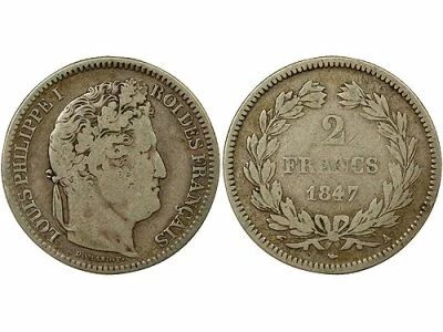France Louis Philippe I - 2 Silver Francs - 1847 A Paris