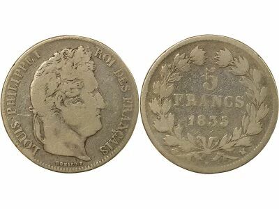 France Louis-Philippe I - 5 Francs Argent, Domard, 2e Type - 1835 M Toulouse