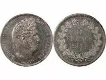 France Louis Philippe I - 5 Francs Argent, Domard, Tr. en Relief - 1839 W Lille