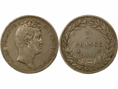 France Louis-Philippe I - 5 Francs Argent, Tr. en Creux - 1831 A Paris