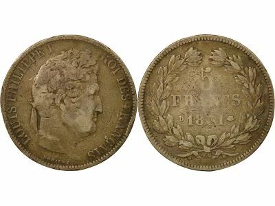 France Louis-Philippe I - 5 Francs Argent, Tr. en Relief - 1831 D Lyon