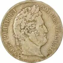 France Louis Philippe I - 5 Francs Argent, Tr. en Relief - 1839 D Lyon