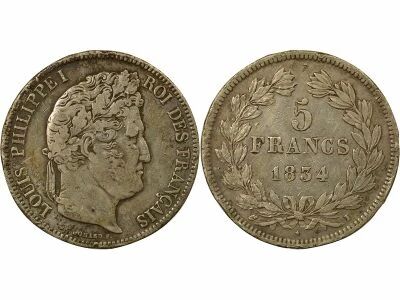 France Louis-Philippe I - 5 Silver Francs - 1834 I Limoges