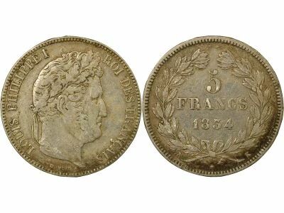 France Louis-Philippe I - 5 Silver Francs - 1834 K Bordeaux