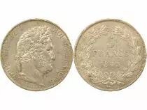 France Louis Philippe I - 5 Silver Francs - 1845 W Lille