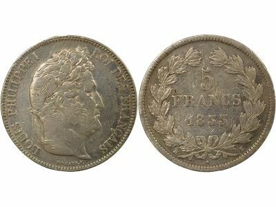 France Louis-Philippe I - 5 Silver Francs, Domard - 1833 K Bordeaux