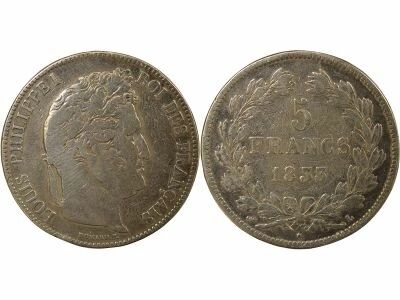 France Louis-Philippe I - 5 Silver Francs, Domard - 1833 L Bayonne
