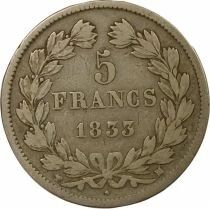 France Louis-Philippe I - 5 Silver Francs, Domard - 1833 MA Marseille