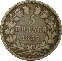 France Louis-Philippe I - 5 Silver Francs, Domard - 1833 Q Perpignan