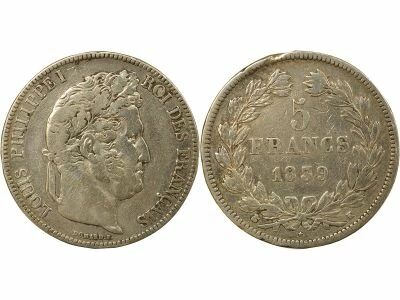 France Louis-Philippe I - 5 Silver Francs, Domard - 1839 K Bordeaux