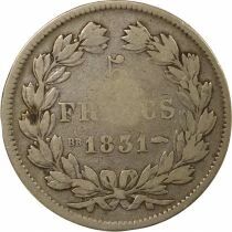 France Louis-Philippe I - 5 Silver Francs, Domard, Incused Edge - 1831 BB Strasbourg