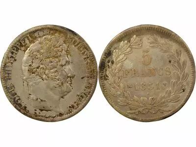 France Louis Philippe I - 5 Silver Francs, Domard, Raised Edge - 1831 MA Marseille
